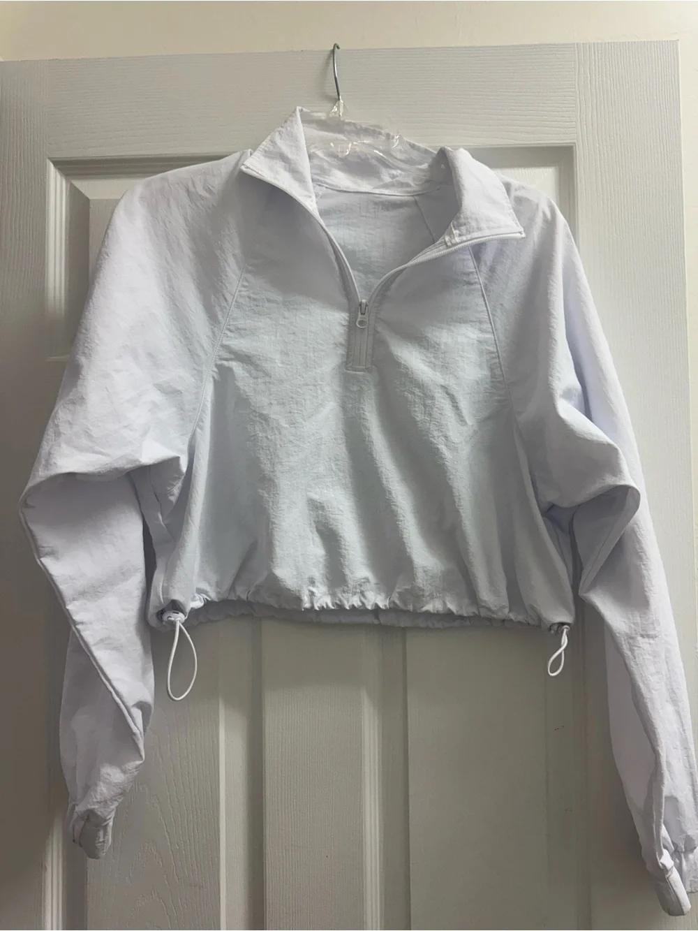 ALO Yoga White Cropped Quarter-Zip Top